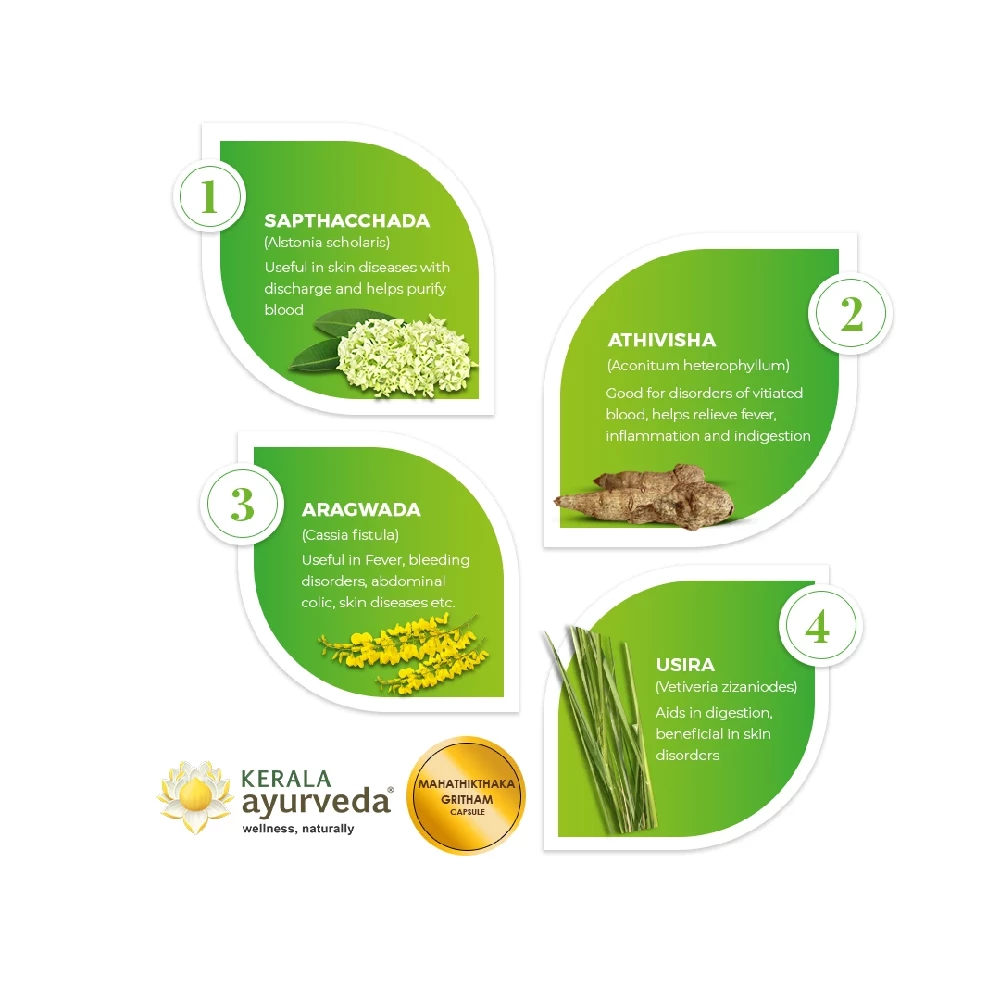 Kerala Ayurveda Mahathikthaka Gritham Capsule, 100 Tablets-4.webp